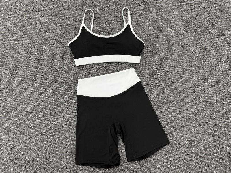 Conjunto de yoga para mujer de 2 piezas, shorts de cintura alta, tejido elástico en 4 direcciones, secado rápido, ropa deportiva para gimnasio FGB6211 5397