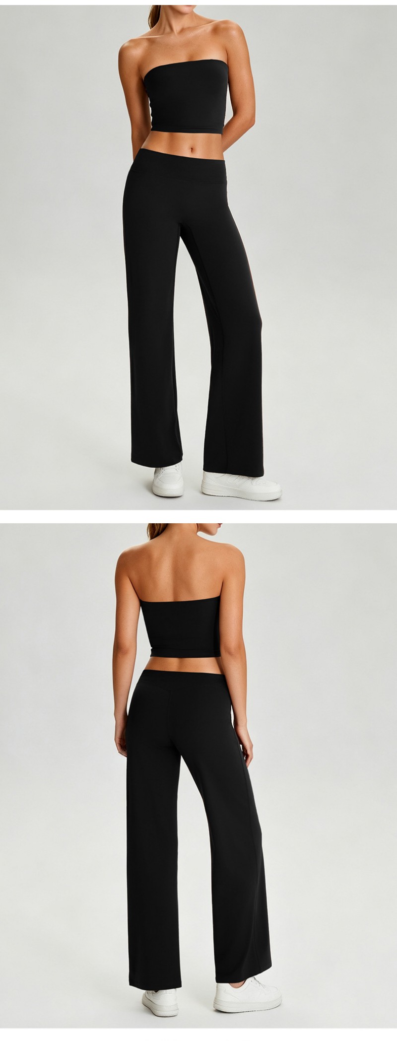 Conjunto de yoga de dos piezas para mujer, top tipo tubo acolchado con espalda descubierta, atuendo deportivo de moda para gimnasio, correr y entrenar FGB62110 62312