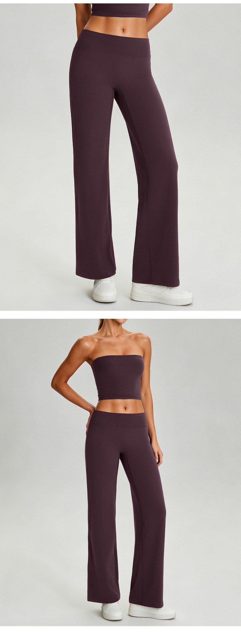 Conjunto de yoga de dos piezas para mujer, top tipo tubo acolchado con espalda descubierta, atuendo deportivo de moda para gimnasio, correr y entrenar FGB62110 62312
