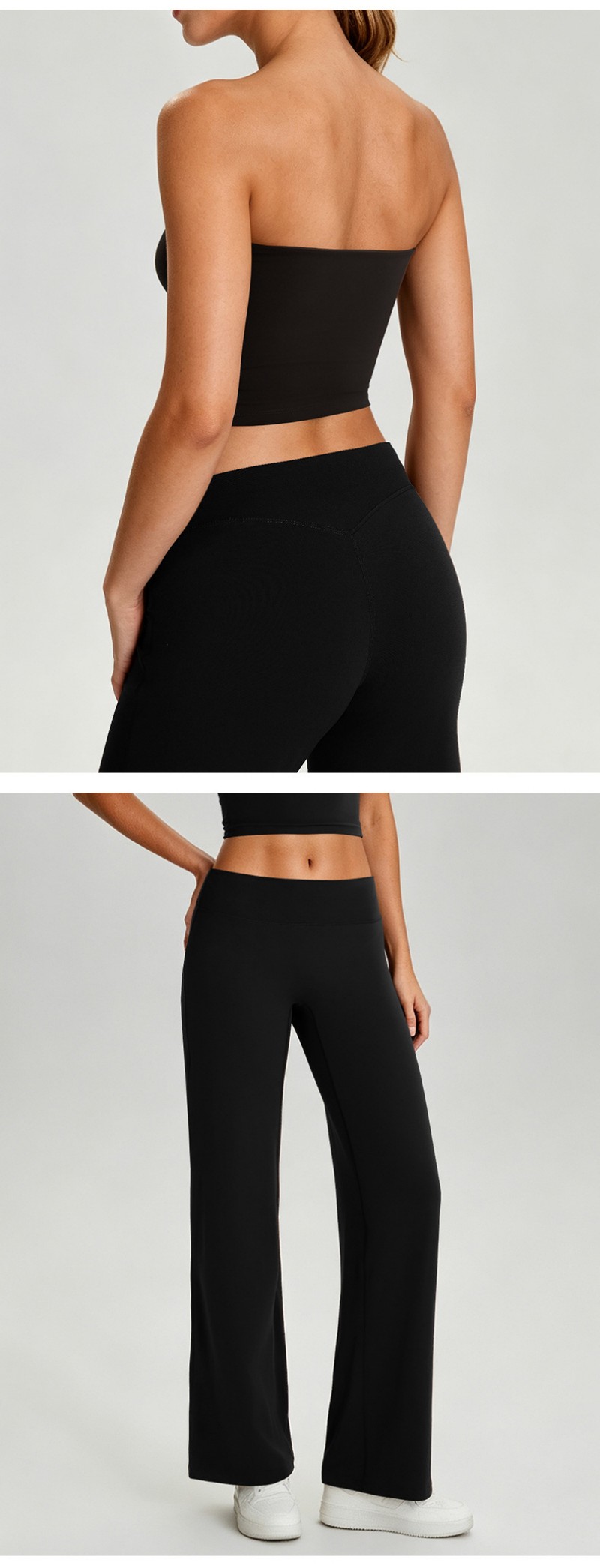 Conjunto de yoga de dos piezas para mujer, top tipo tubo acolchado con espalda descubierta, atuendo deportivo de moda para gimnasio, correr y entrenar FGB62110 62312