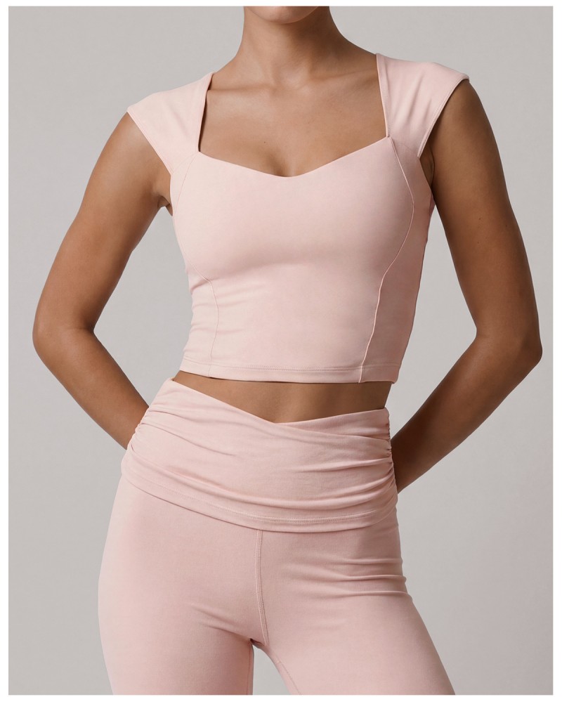 Conjunto de ropa deportiva de nailon acampanada de secado rápido para mujer, ideal para yoga, gimnasio o cualquier actividad física (FGBLD2669)