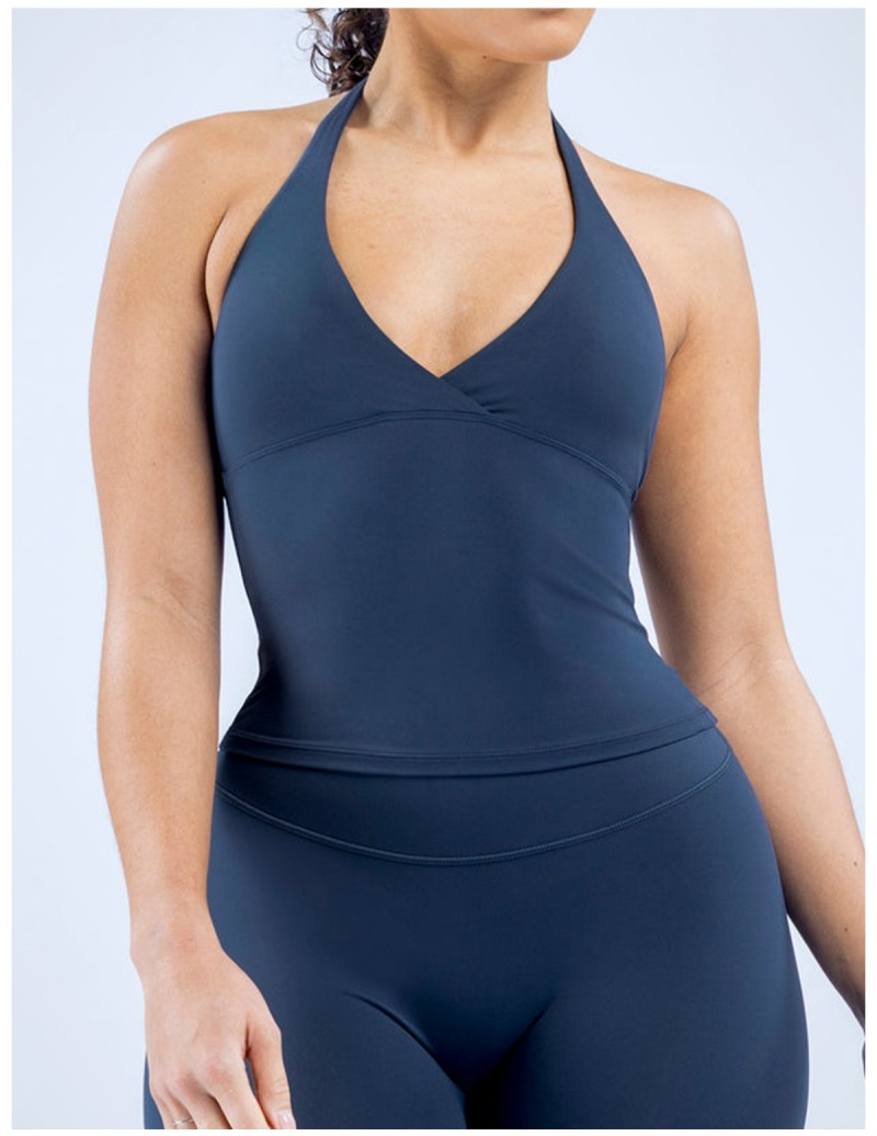 Camiseta sin mangas con tirantes, chaleco deportivo para yoga, top de fitness para mujer, sujetador con espalda descubierta para gimnasio, para correr y entrenar, estilo halter FGBRXW3013