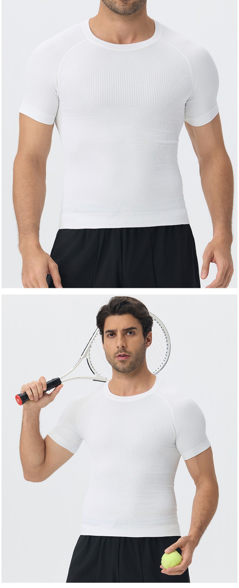 Camiseta deportiva de verano para hombre, de manga corta, holgada, para entrenamiento al aire libre, transpirable y de secado rápido EFGBYEL-L03