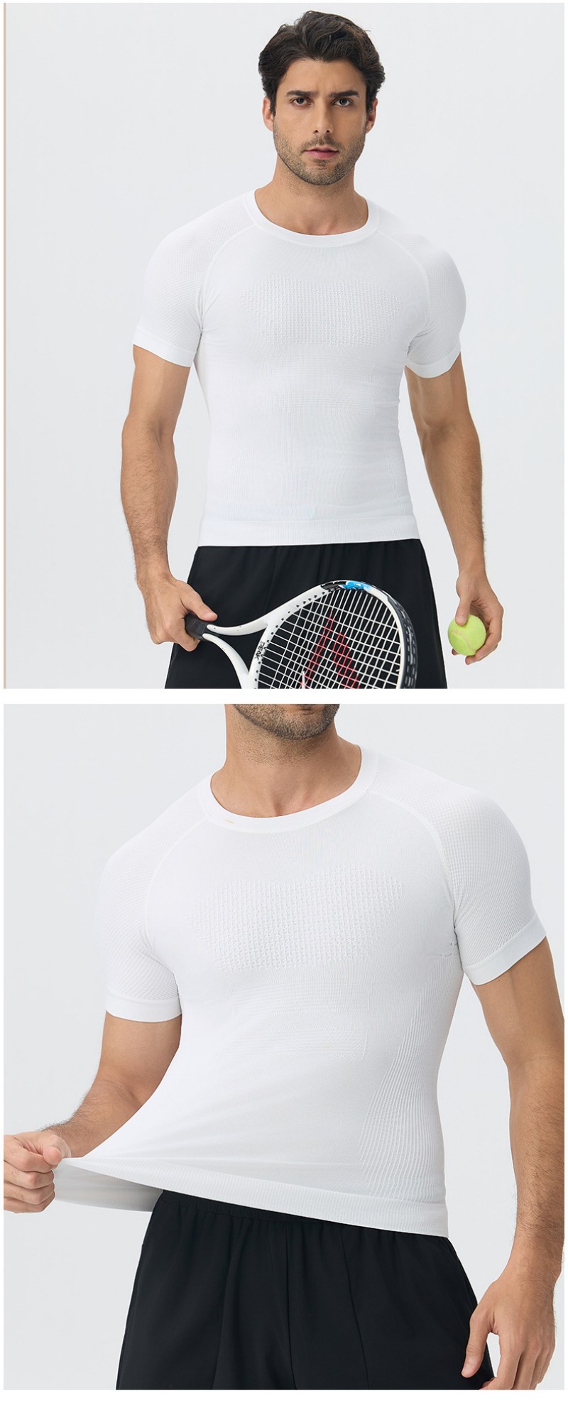 Camiseta deportiva de verano para hombre, de manga corta, holgada, para entrenamiento al aire libre, transpirable y de secado rápido EFGBYEL-L03
