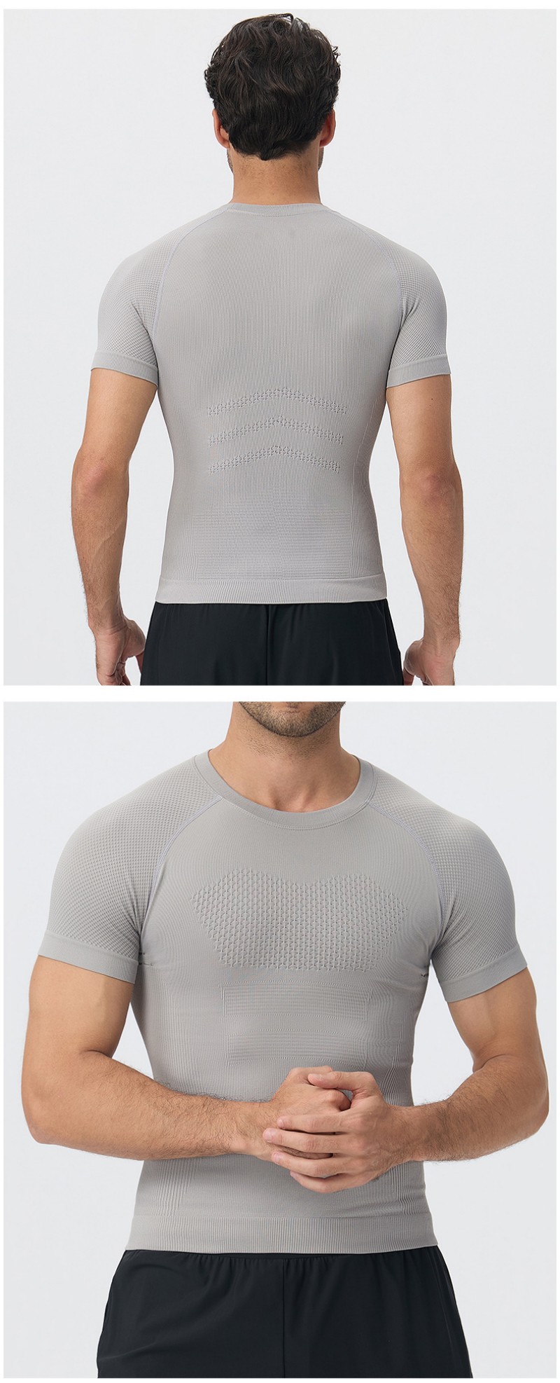 Camiseta deportiva de verano para hombre, de manga corta, holgada, para entrenamiento al aire libre, transpirable y de secado rápido EFGBYEL-L03