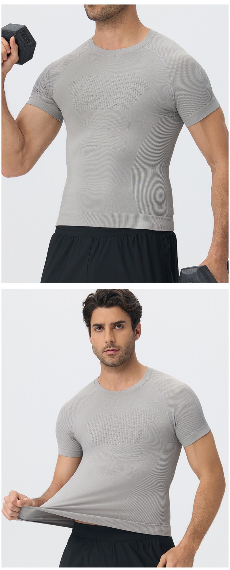 Camiseta deportiva de verano para hombre, de manga corta, holgada, para entrenamiento al aire libre, transpirable y de secado rápido EFGBYEL-L03