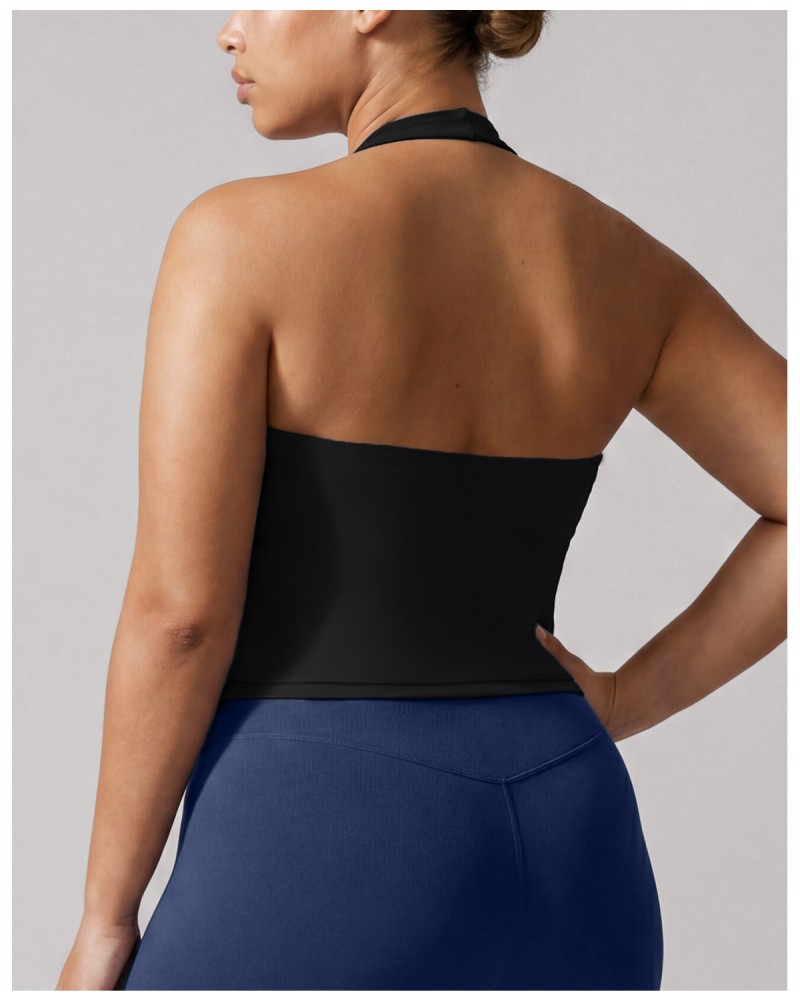 Camiseta sin mangas deportiva para yoga, top deportivo para mujer, top de gimnasio con espalda descubierta, sujetador para correr y entrenar, estilo halter FGBPOYP26011
