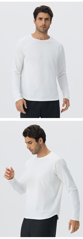 Camiseta deportiva de manga larga y cuello redondo, de secado rápido, para yoga, fitness y running (poliéster) EFGBYEL-61529