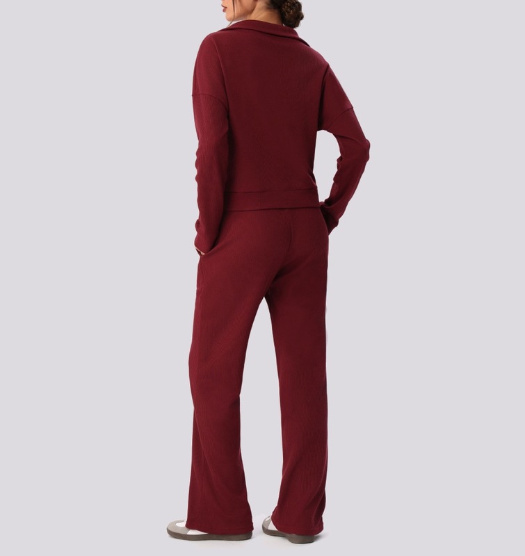 Conjunto de dos piezas para mujer: camiseta de manga larga y pantalón (estilo deportivo, yoga, fitness y gimnasio) FGBYW596 KW463