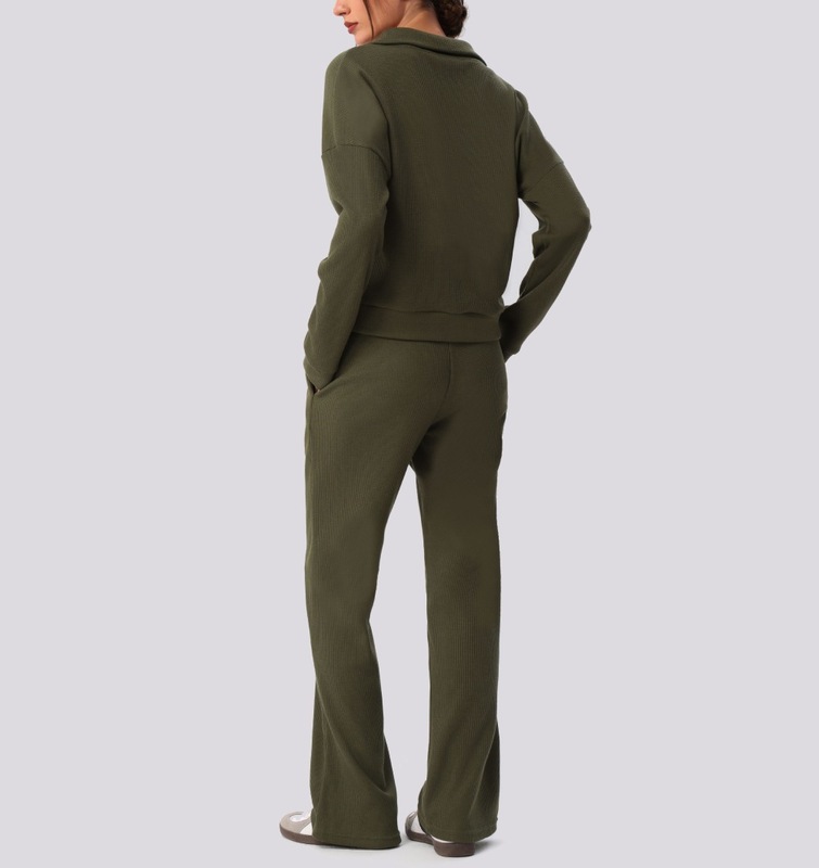 Conjunto de dos piezas para mujer: camiseta de manga larga y pantalón (estilo deportivo, yoga, fitness y gimnasio) FGBYW596 KW463