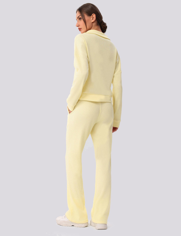 Conjunto de dos piezas para mujer: camiseta de manga larga y pantalón (estilo deportivo, yoga, fitness y gimnasio) FGBYW596 KW463