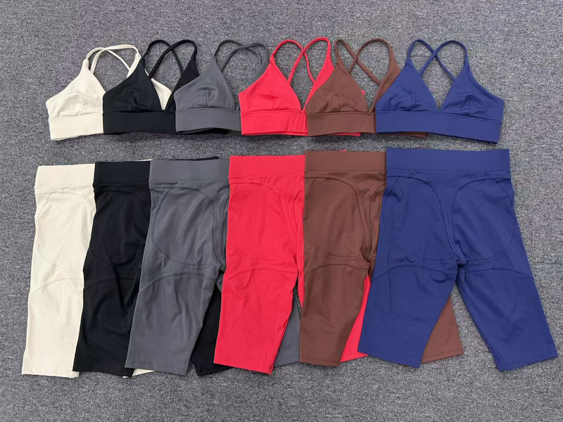 Conjunto de yoga sexy y cómodo para mujer: top transpirable y leggings de cintura elástica (espalda descubierta) FGBQS1358 3729