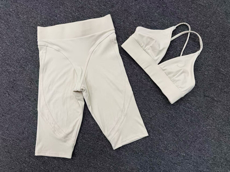 Conjunto de yoga sexy y cómodo para mujer: top transpirable y leggings de cintura elástica (espalda descubierta) FGBQS1358 3729