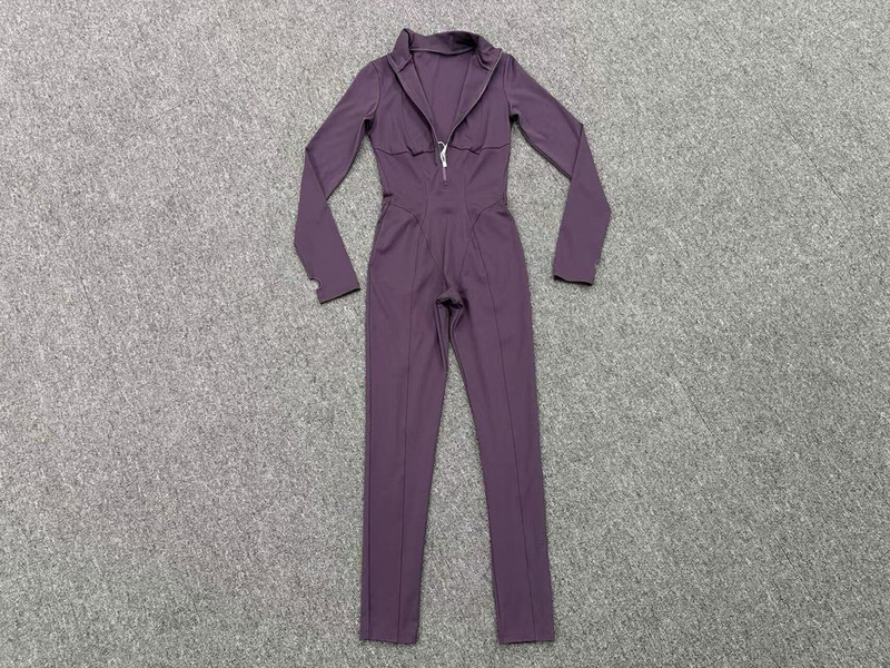 Body deportivo de una pieza para mujer con cremallera, ideal para yoga, fitness, gimnasio y tenis (modelo FGBQS1590)