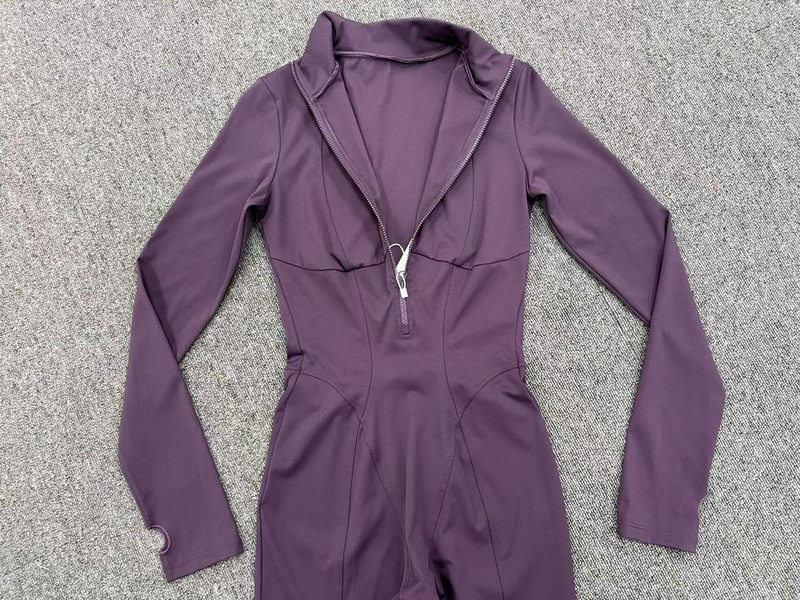Body deportivo de una pieza para mujer con cremallera, ideal para yoga, fitness, gimnasio y tenis (modelo FGBQS1590)