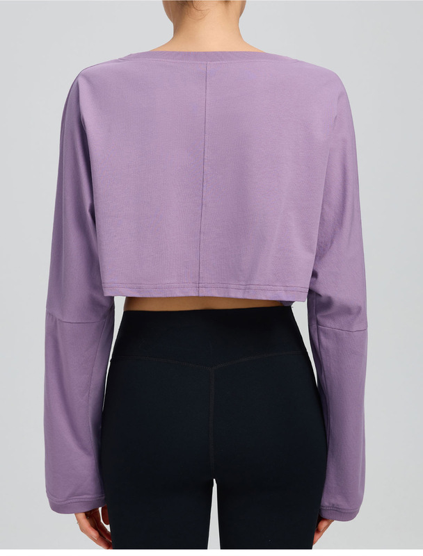 Prenda deportiva versátil de manga larga para mujer, transpirable y de color liso (FGBYEL62536)