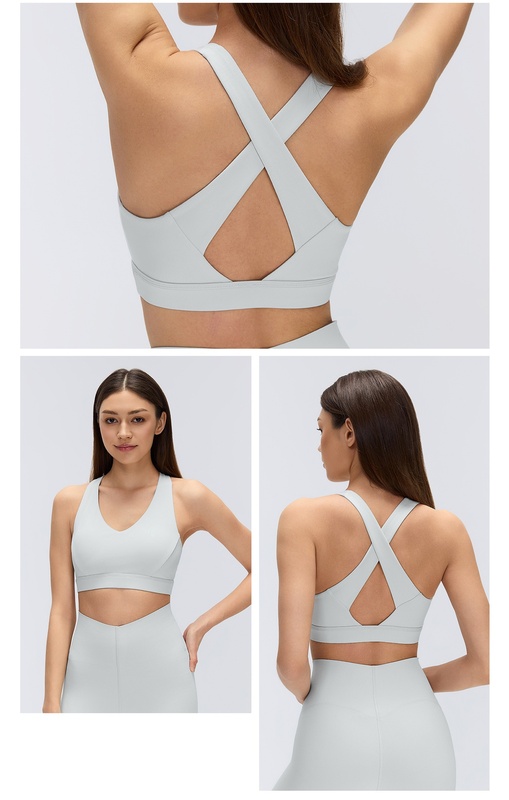 Sujetador deportivo de yoga para mujer: transpirable, con soporte, ligero, de elastano y con relleno (modelo FGBD26074)