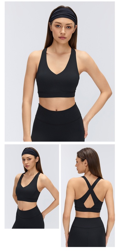 Sujetador deportivo de yoga para mujer: transpirable, con soporte, ligero, de elastano y con relleno (modelo FGBD26074)