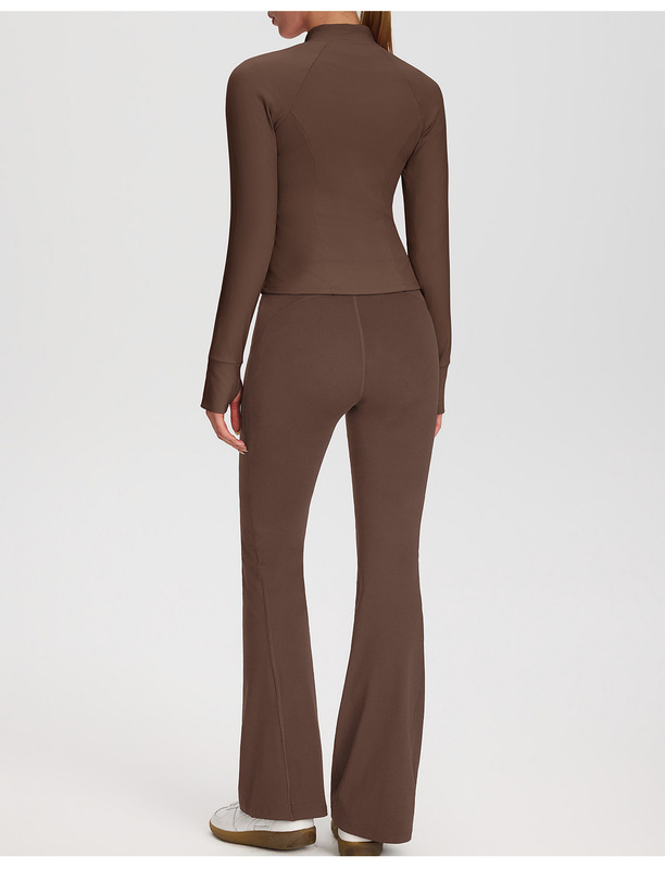 Conjunto de yoga de 2 piezas para mujer: pantalones acampanados y chaqueta (FGBYEL52633 52325)