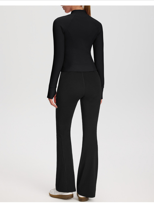 Conjunto de yoga de 2 piezas para mujer: pantalones acampanados y chaqueta (FGBYEL52633 52325)