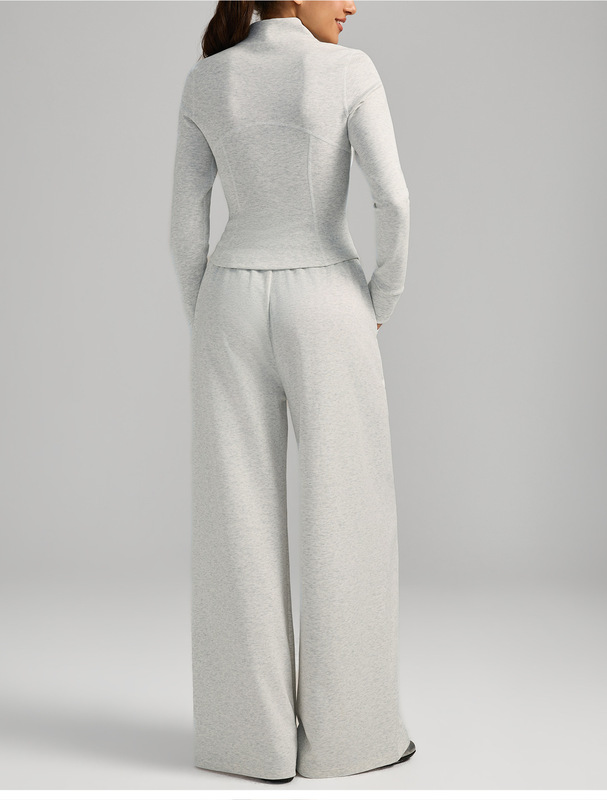 Conjunto de yoga de 2 piezas para mujer: pantalón largo transpirable de color liso con cremallera y bolsillos (modelo FGBYEL62623 62343)