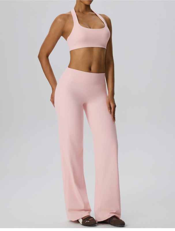 Conjunto de yoga para mujer en tejido de alta elasticidad; conjunto de entrenamiento ajustado, transpirable y de secado rápido para gimnasio (FGBYEL62768 62345)