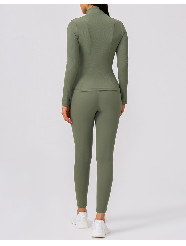 Conjunto de ropa deportiva para mujer: chaqueta de manga larga y pantalones de cintura alta (modelo FGBYEL22619 22382)