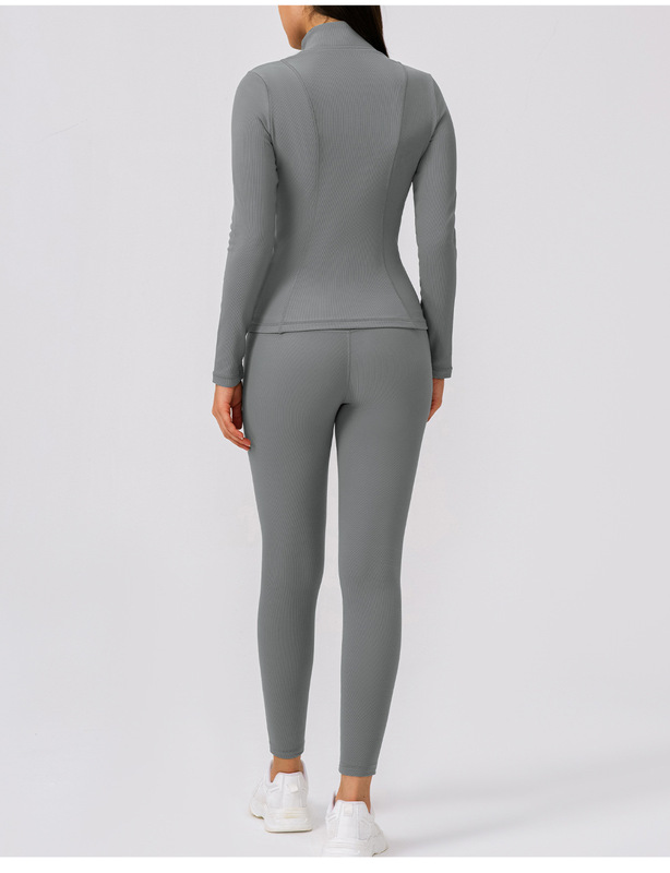 Conjunto de ropa deportiva para mujer: chaqueta de manga larga y pantalones de cintura alta (modelo FGBYEL22619 22382)
