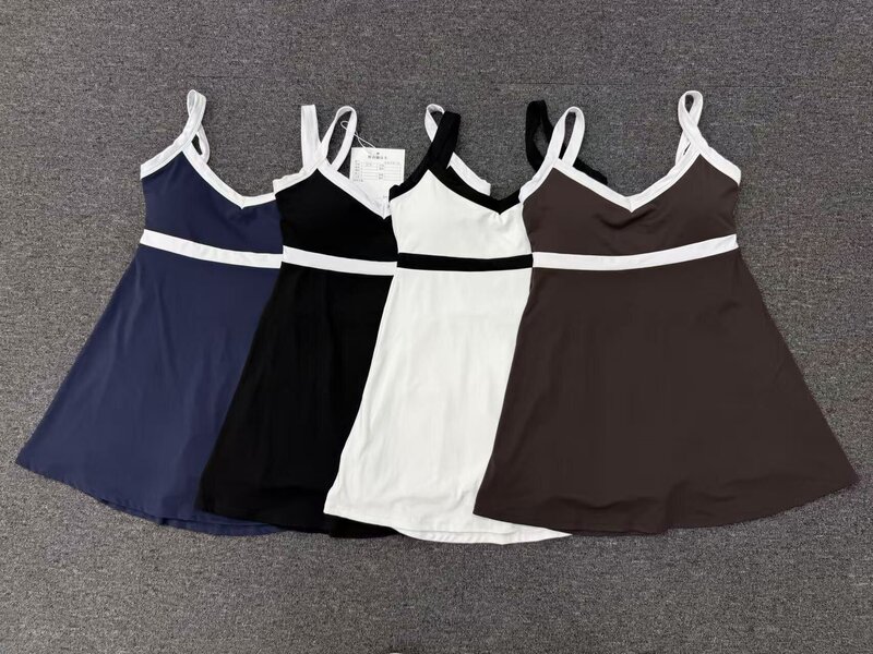 Vestido de tenis para mujer y chica, ropa deportiva para tenis y golf con pantalones cortos (modelo FGBQS3591)