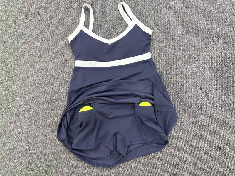 Vestido de tenis para mujer y chica, ropa deportiva para tenis y golf con pantalones cortos (modelo FGBQS3591)