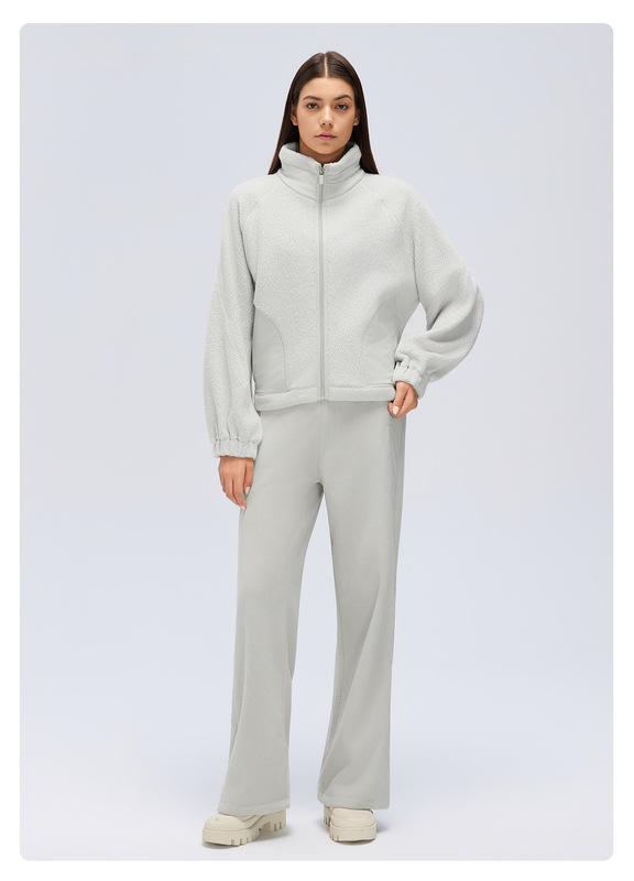 Conjunto deportivo para mujer (otoño-invierno): chaqueta de manga larga con cremallera completa y pantalones de pierna ancha – FGBD26121 D26122