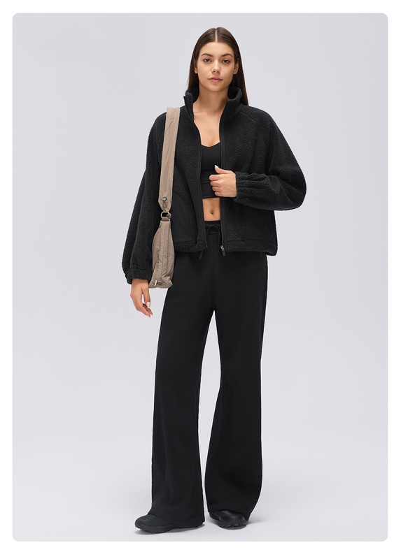 Conjunto deportivo para mujer (otoño-invierno): chaqueta de manga larga con cremallera completa y pantalones de pierna ancha – FGBD26121 D26122