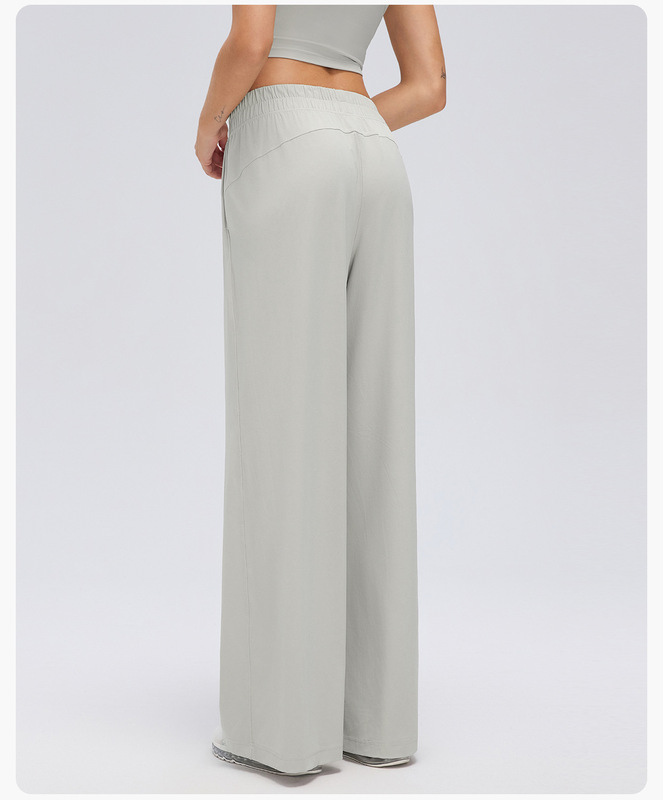 Pantalones de chándal informales de cintura alta para mujer, de corte recto y pernera ancha, ideales para yoga, gimnasio y actividades físicas (FGBD26174)