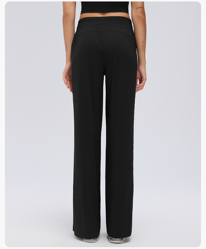 Pantalones de chándal informales de cintura alta para mujer, de corte recto y pernera ancha, ideales para yoga, gimnasio y actividades físicas (FGBD26174)