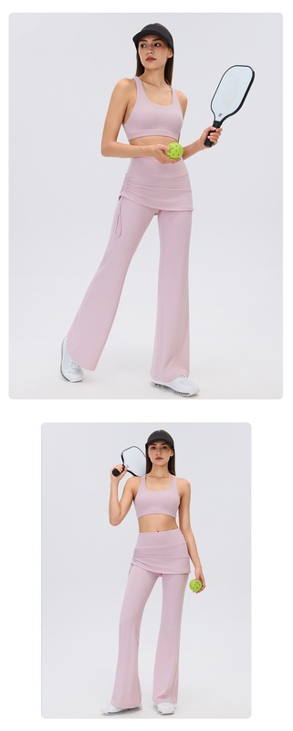 Conjunto de yoga para mujer, conjunto de dos piezas de cintura alta para actividades al aire libre o uso casual, ideal para pilates, entrenamiento y ejercicio físico (FGBD26141 D26142)