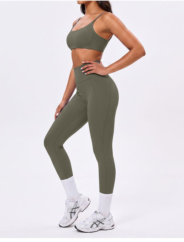 Conjuntos de yoga de 2 piezas para mujer, con cintura alta, transpirables y ligeros, para entrenamiento en el gimnasio (FGBKD245WCB210 KD245WCL006)