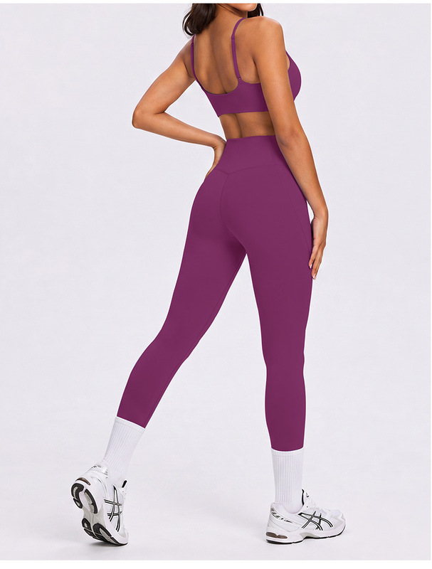 Conjuntos de yoga de 2 piezas para mujer, con cintura alta, transpirables y ligeros, para entrenamiento en el gimnasio (FGBKD245WCB210 KD245WCL006)