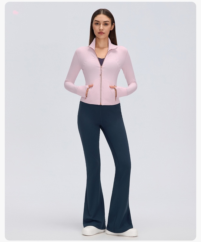 Chaqueta deportiva para mujer, ideal para correr, entrenar y hacer ejercicio en el gimnasio; cuenta con cierre completo, bolsillos con cremallera y aberturas para los pulgares (modelo FGBD26161)
