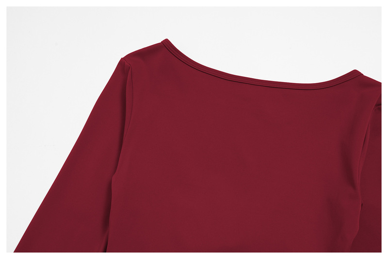 Top de yoga para mujer, de manga larga, ajustado, de nailon y elastano, diseño sencillo y liso con detalle plisado FGBFCX5529