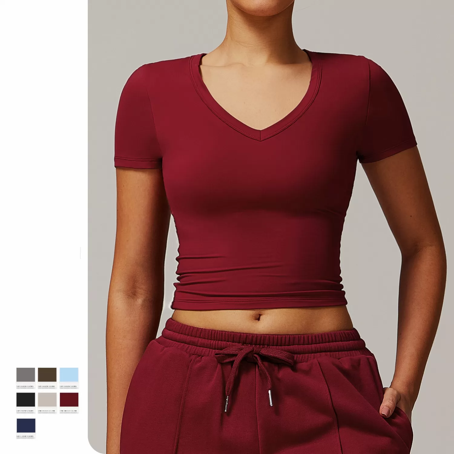 Top de yoga de manga larga con alta elasticidad para mujer FGBDDX8694-2