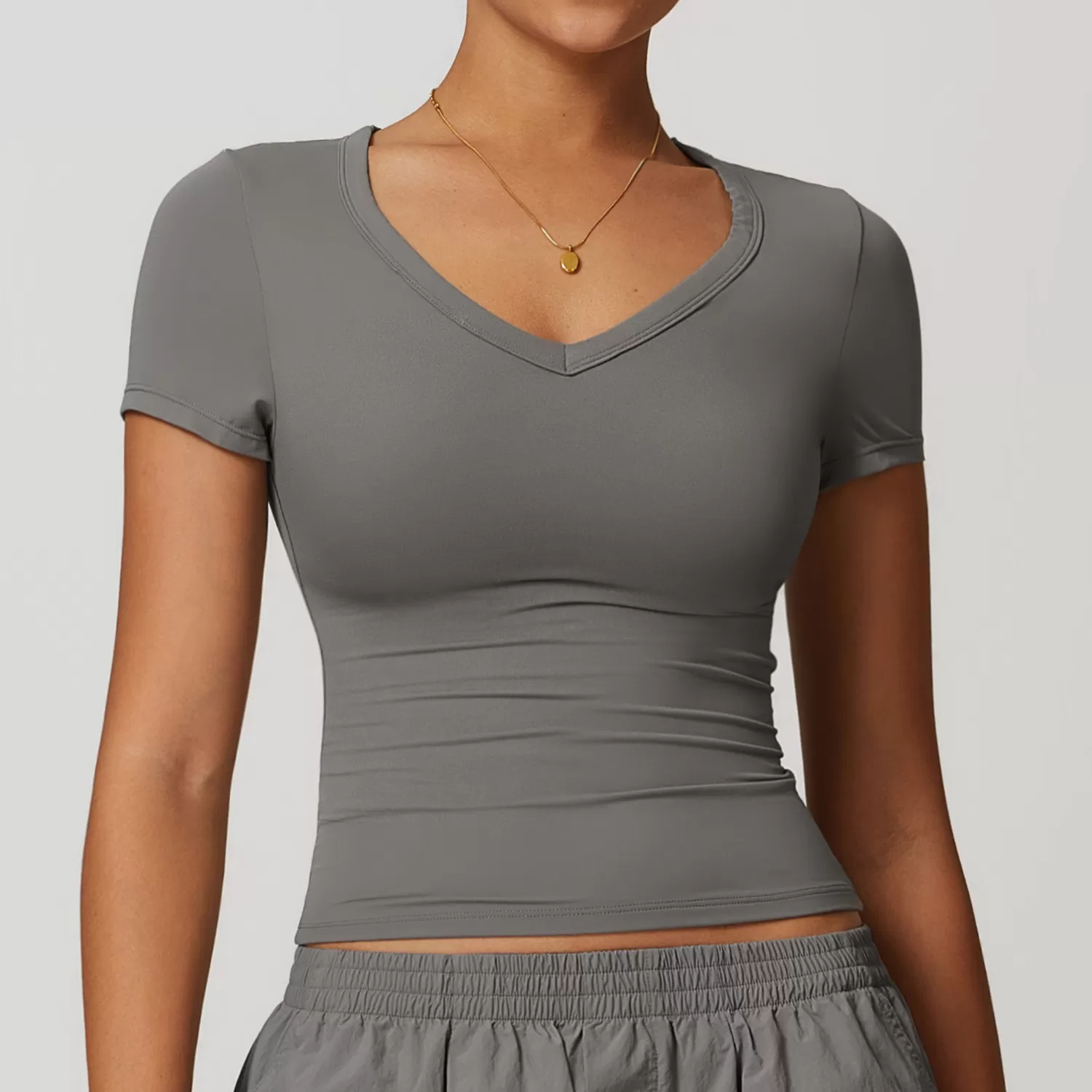 Top de yoga de manga larga con alta elasticidad para mujer FGBDDX8694-2