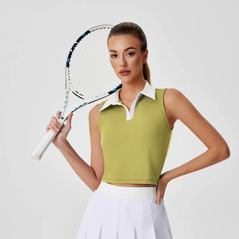 Conjunto deportivo de cuello alto para mujer, tenis y yoga, FGBQS25004C