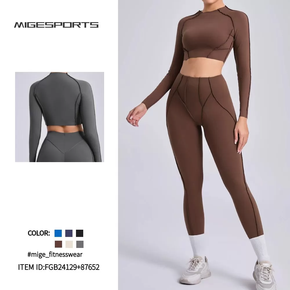 Conjunto deportivo de 2 piezas para mujer, ropa deportiva de yoga, FGB24129+87652