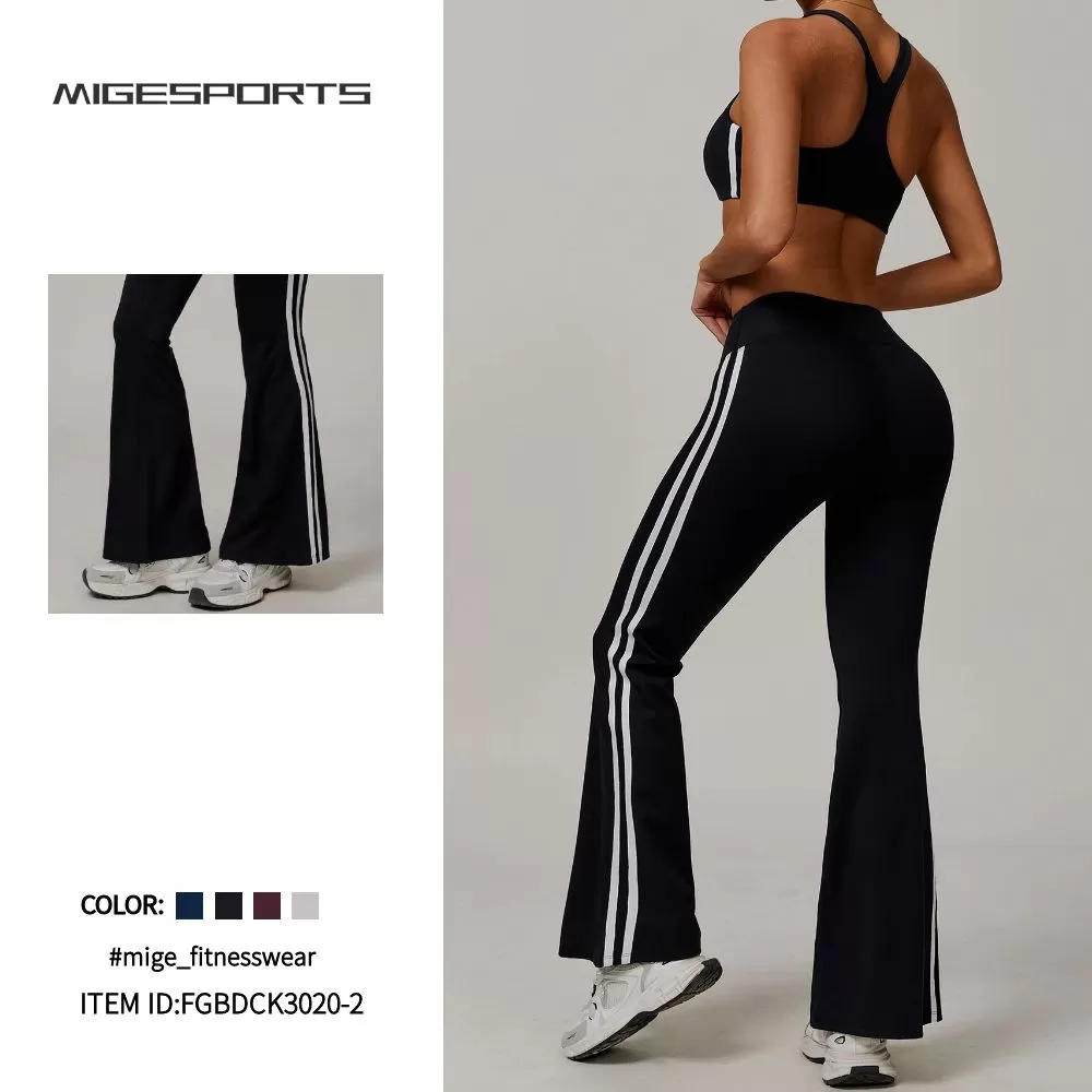 Pantalones de yoga de pierna ancha para mujer, pantalones acampanados FGBDCK3020-2