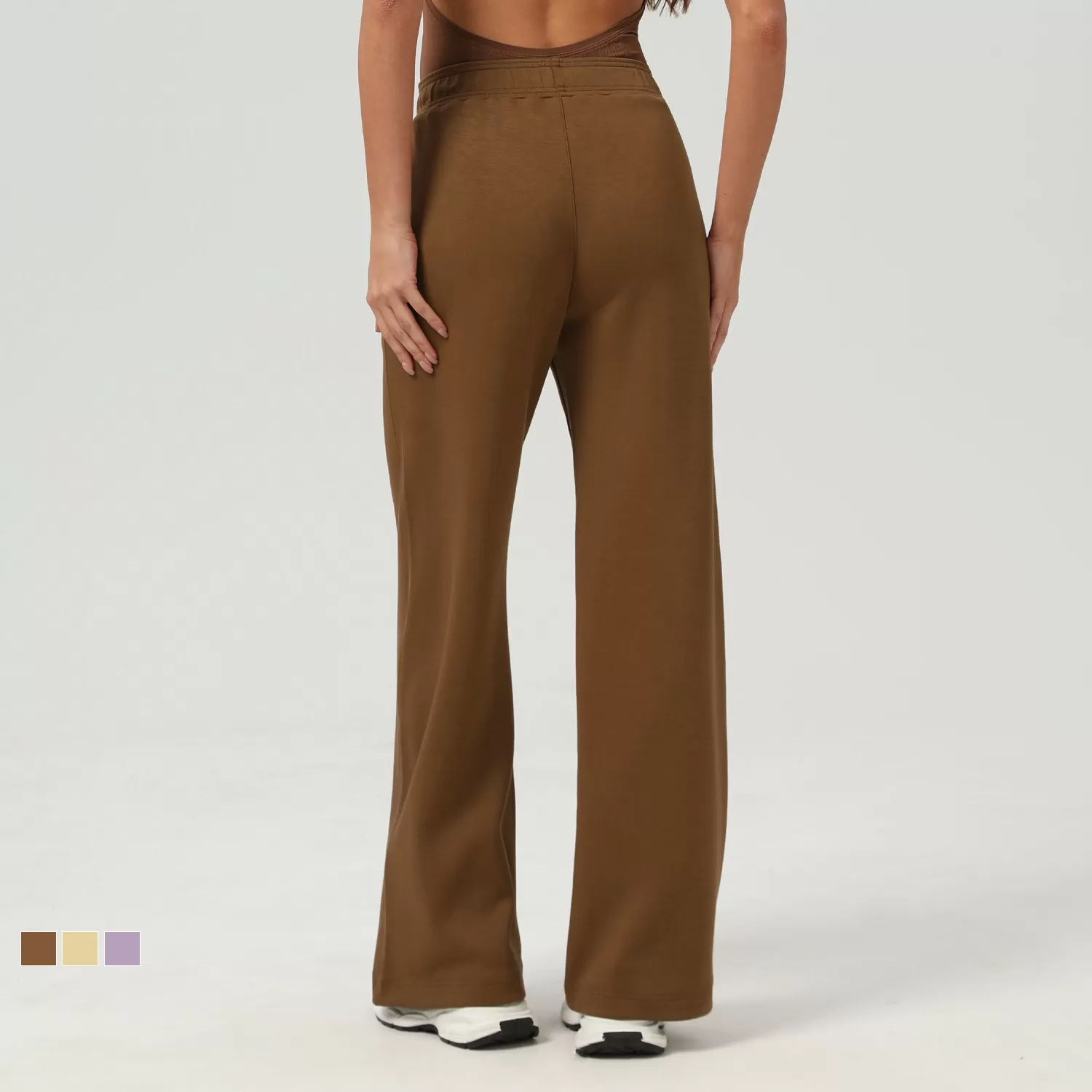 Pantalón deportivo de tiro alto y pierna recta para mujer, estilo casual, FGBSM2523