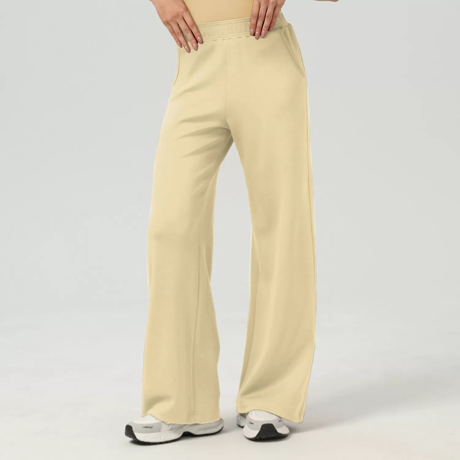 Pantalón deportivo de tiro alto y pierna recta para mujer, estilo casual, FGBSM2523