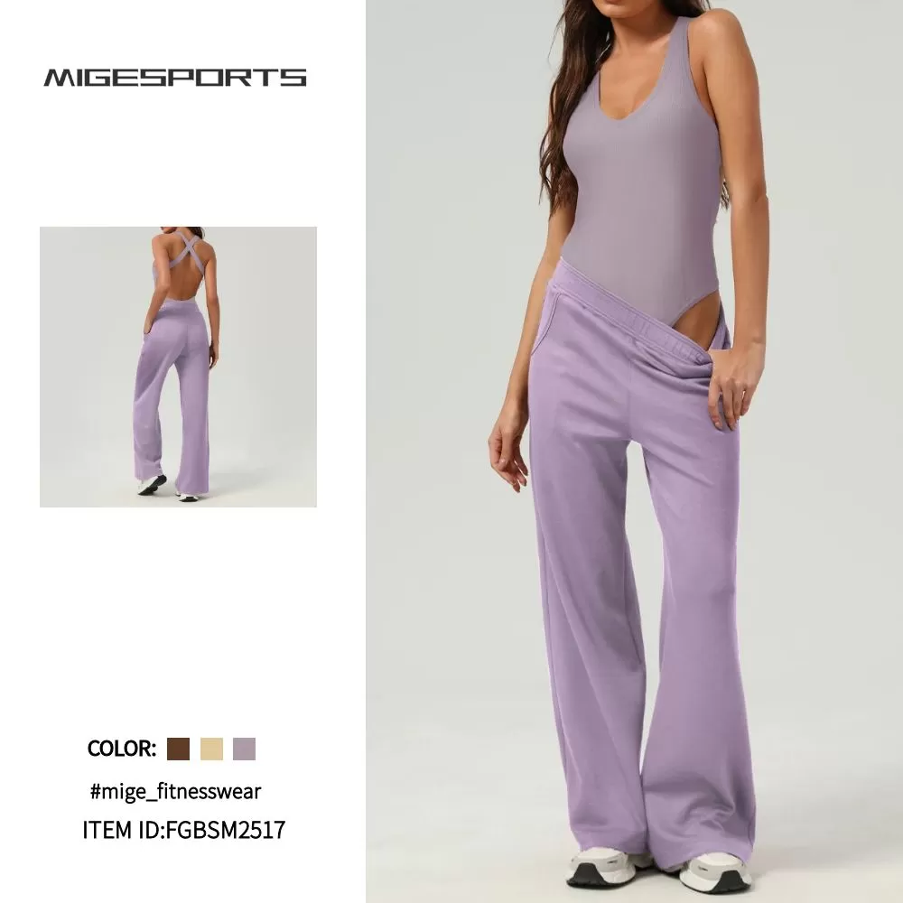 Conjunto de 2 piezas de mono y pantalones de yoga para mujer FGBSM2523
