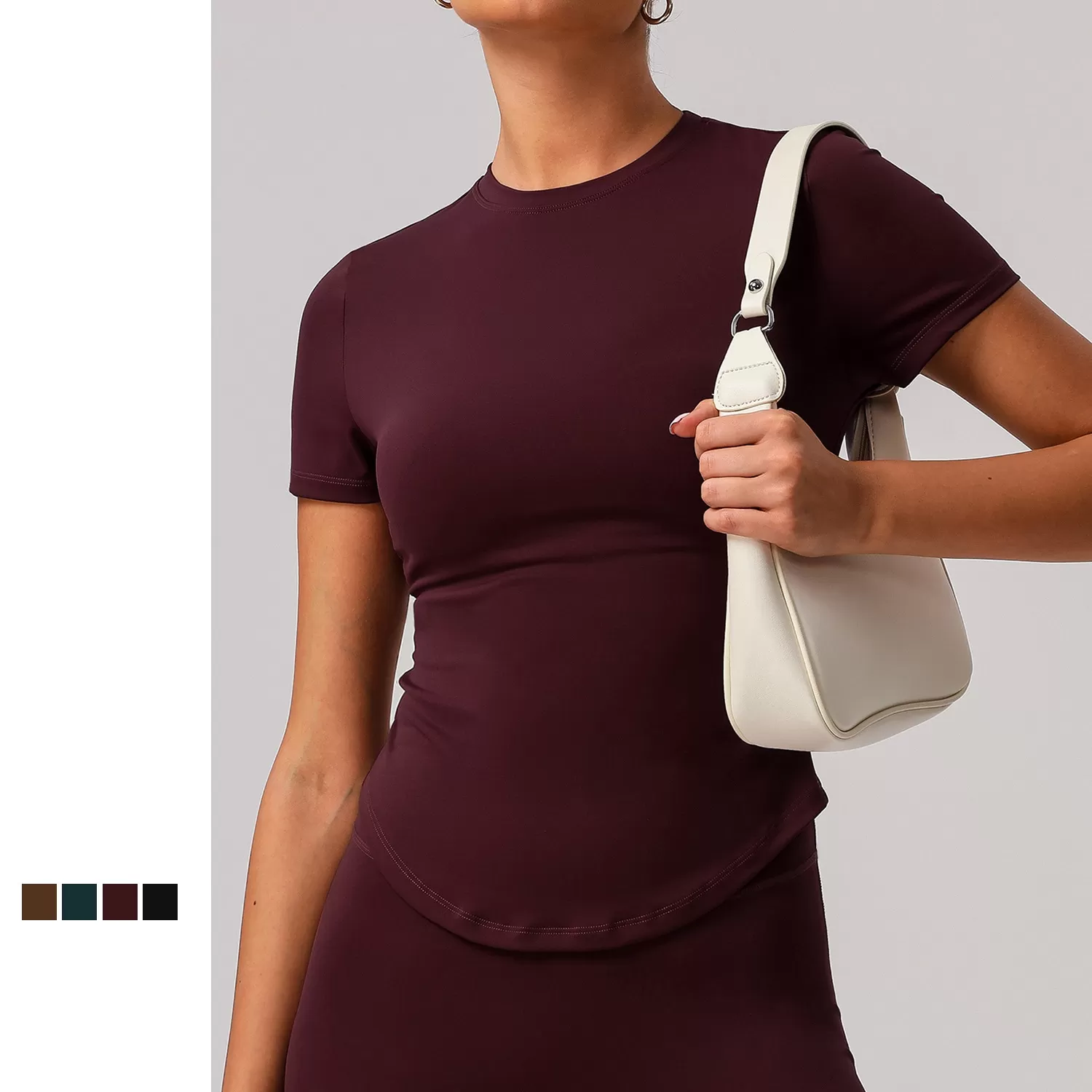 Top de yoga de manga corta para mujer FGBSM2392