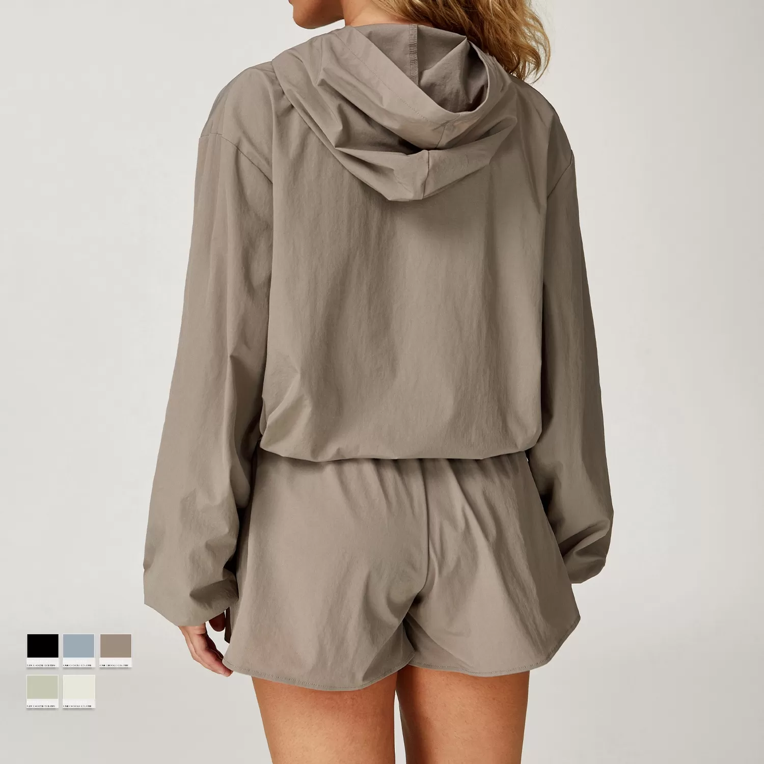 Chaqueta cortavientos transpirable con cremallera completa para mujer FGBEWT3043