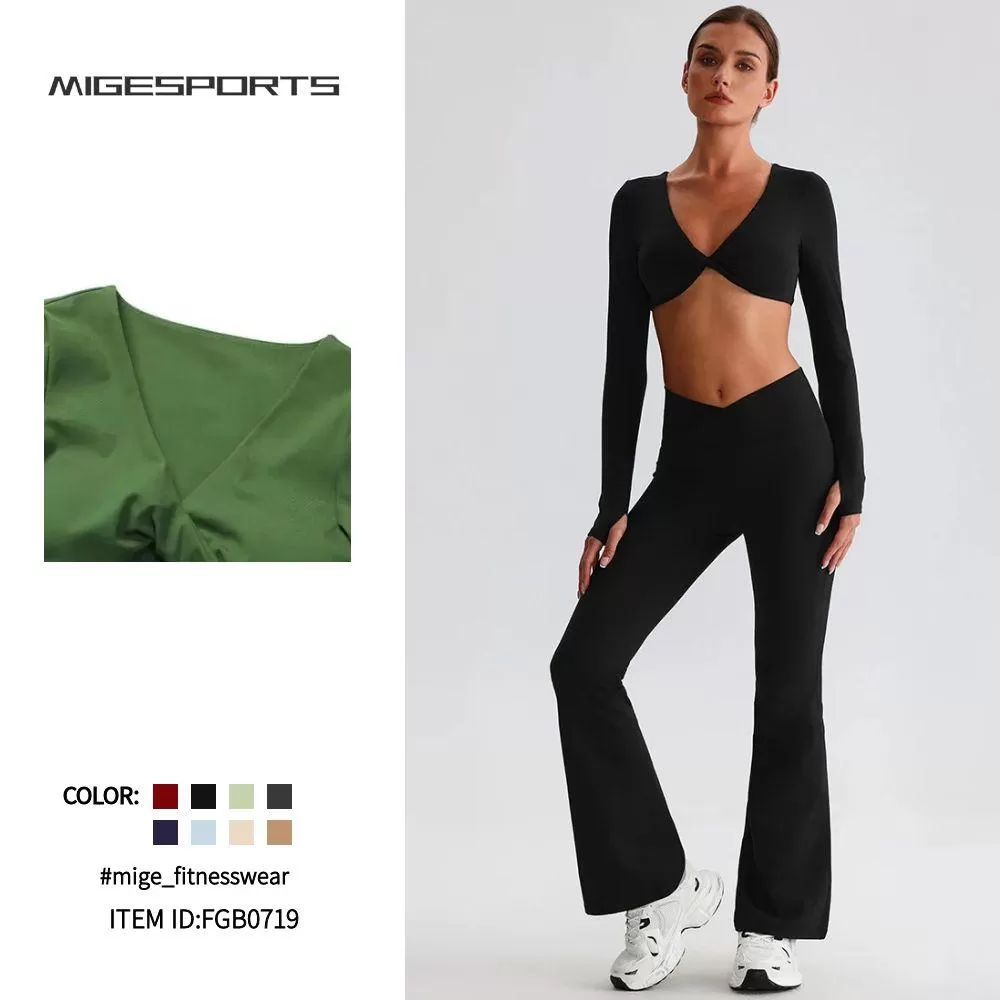 Conjunto de yoga de 2 piezas para mujer, ropa deportiva de fitness y gimnasio, FGB0719